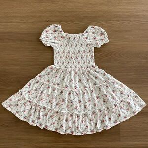 Polo Ralph Lauren White Floral Smocked Puff-Sleeve Dress Girl’s Size 6X